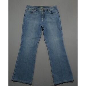 Lauren Jeans Co Ralph Lauren Womens 14 Blue Cotton Stretch Bootcut Jeans